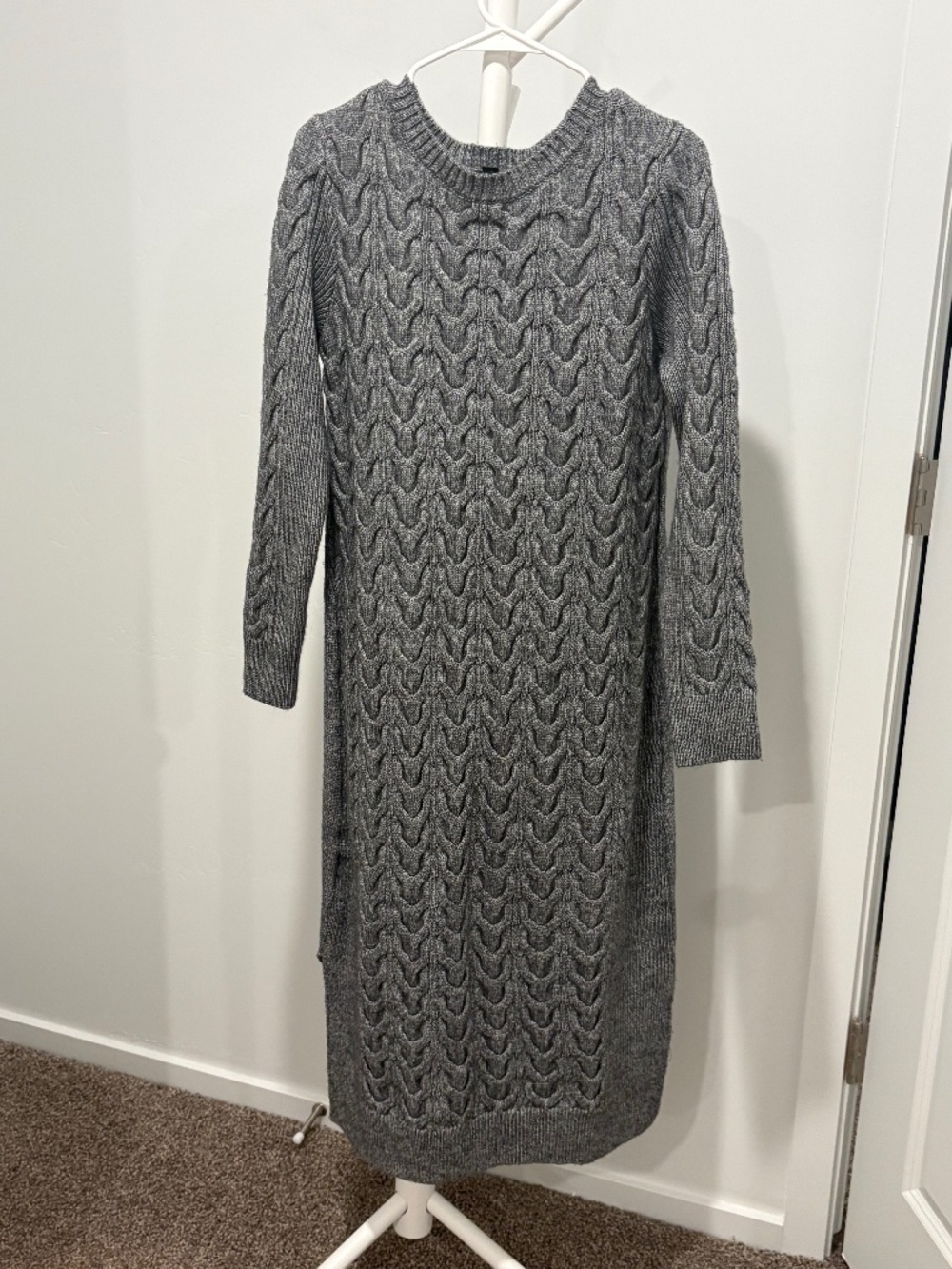 Alfani Long Sleeve Cableknit Sweater Dress- Size Large